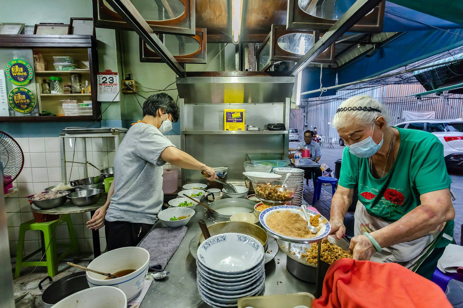 Image of Soup kitchens staff preparing food